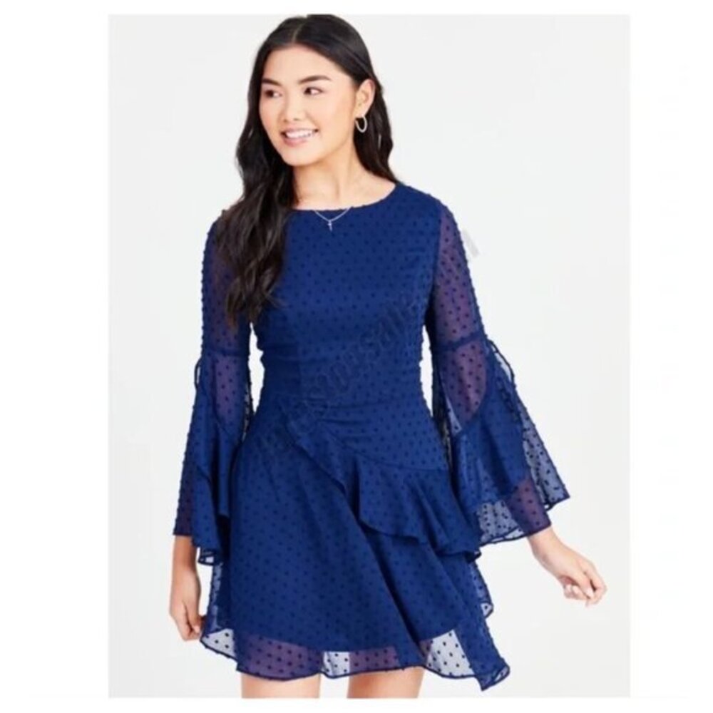 Altar'd State Navy Long Sleeve Dress